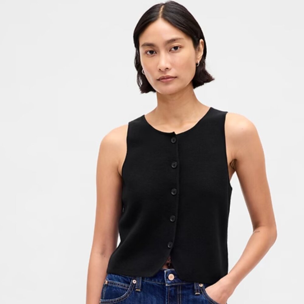 GAP Cashsoft Black Vest - Size S